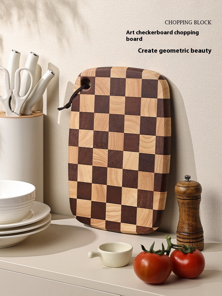 Elevate Your Culinary Experience with Our Acacia Mangium Chessboard Grid Cutting Board